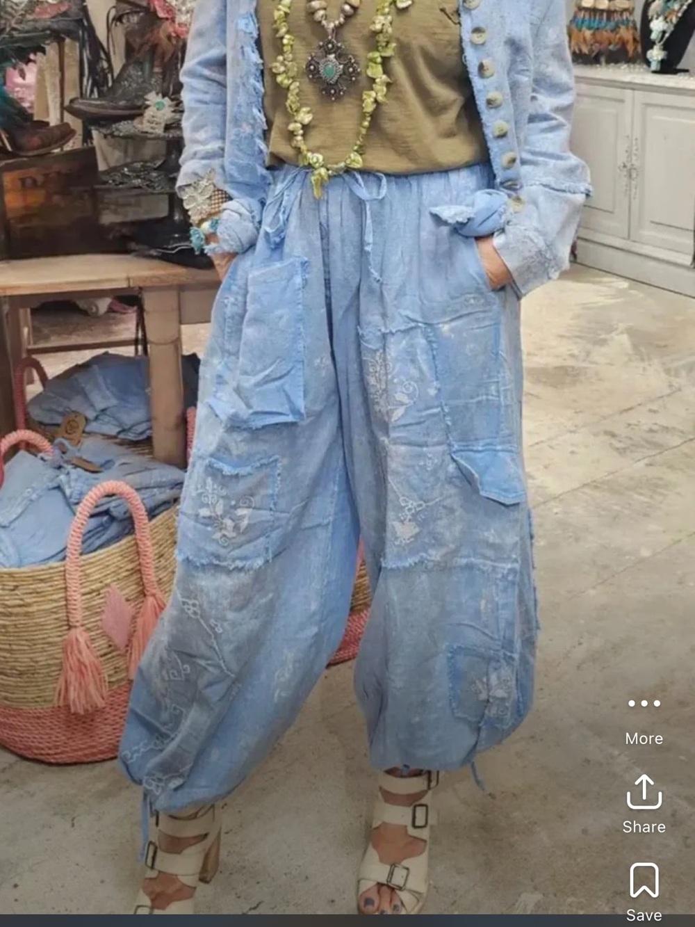 A Rare Bird Cross Stitch Pants one size